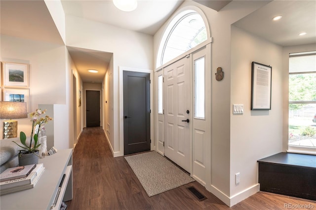 995 Chase St, Lakewood, CO 80214 - foyer with dark wood finished floors and recessed lighting