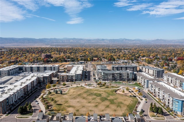 drone / aerial view of a mountain backdrop