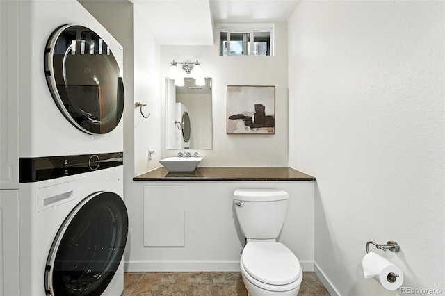 554 S Logan St, Denver, CO 80209 - bathroom with estacked washer and dryer and vanity