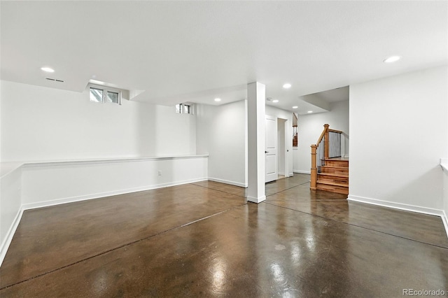 554 S Logan St, Denver, CO 80209 - below grade area with recessed lighting and stairway