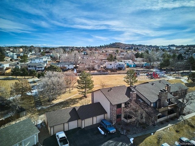 drone / aerial view featuring a residential view