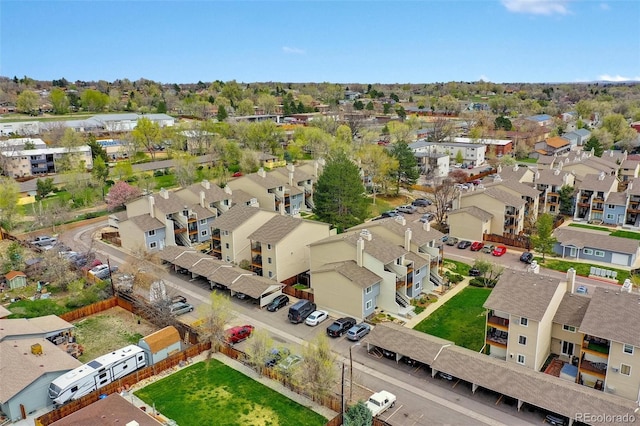 aerial view featuring a residential view
