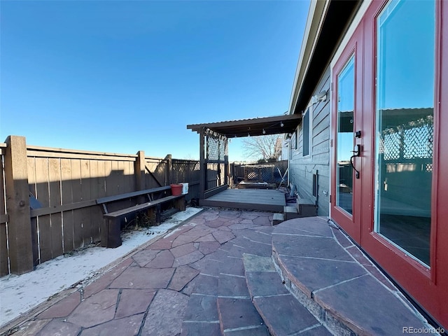 view of patio with french doors