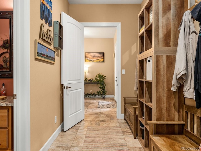 mudroom with baseboards