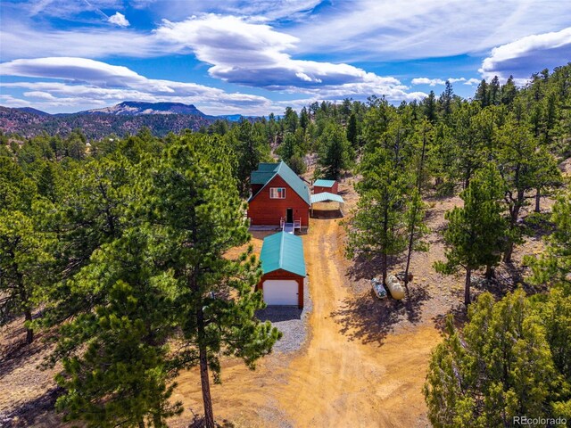 1136 Bird Point Dr, Cotopaxi, CO 81223 - bird's eye view featuring a forest view and a mountain view