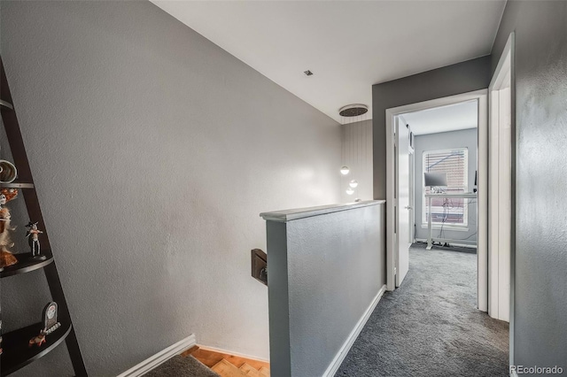 1150 Inca St Unit 43, Denver, CO 80204 - hallway featuring baseboards and carpet flooring