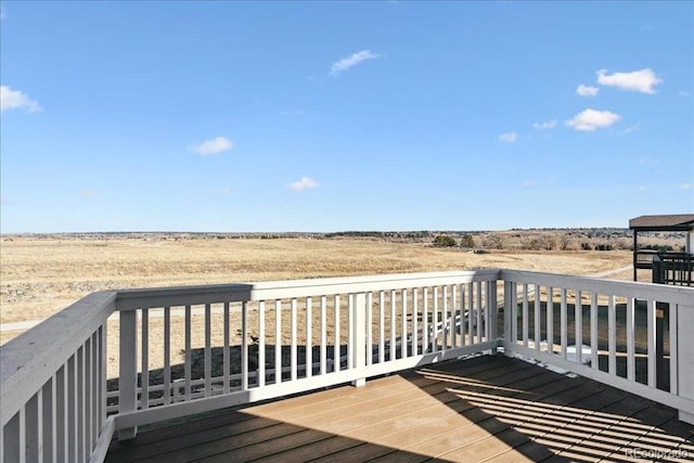 deck with a rural view