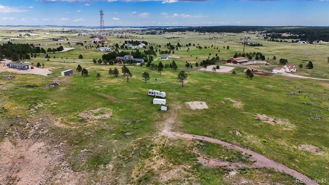 aerial view with a rural view