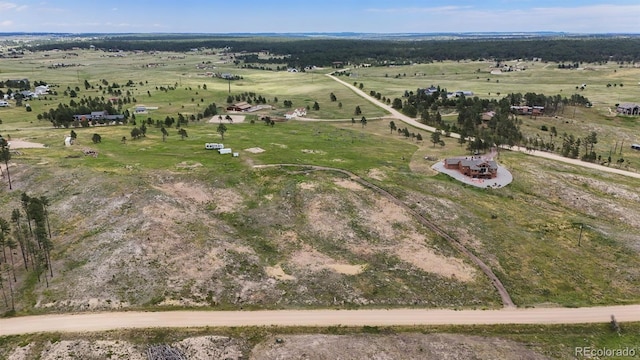 aerial view with a rural view