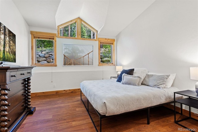 200 Antler Way, Winter Park, CO 80482 - bedroom featuring lofted ceiling, wood finished floors, and baseboards