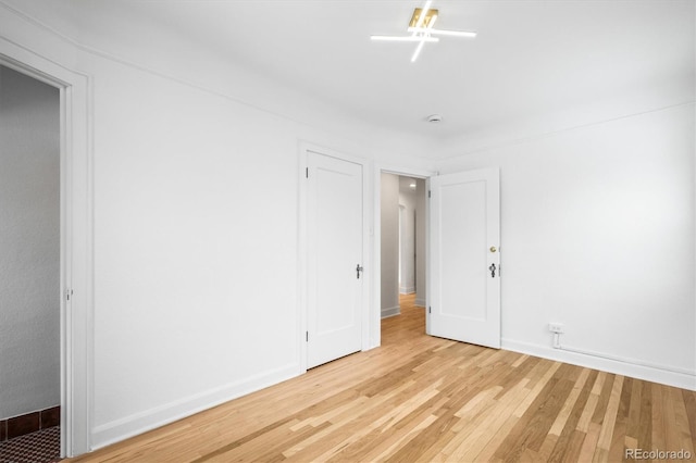 empty room featuring light wood-type flooring