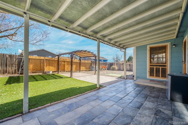 view of patio / terrace with a pergola