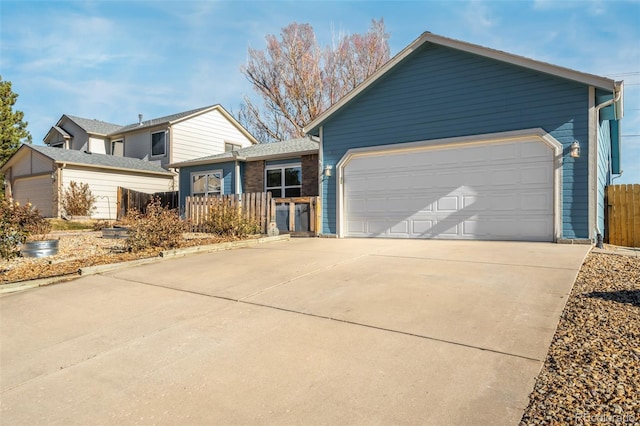 view of front of house with a garage