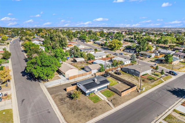 aerial view featuring a residential view