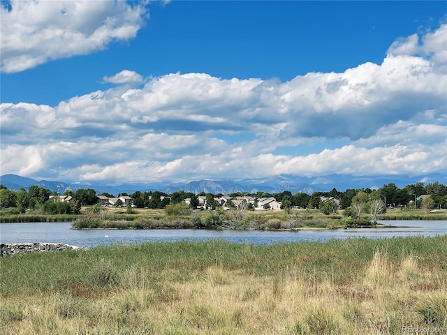 water view with a mountain view