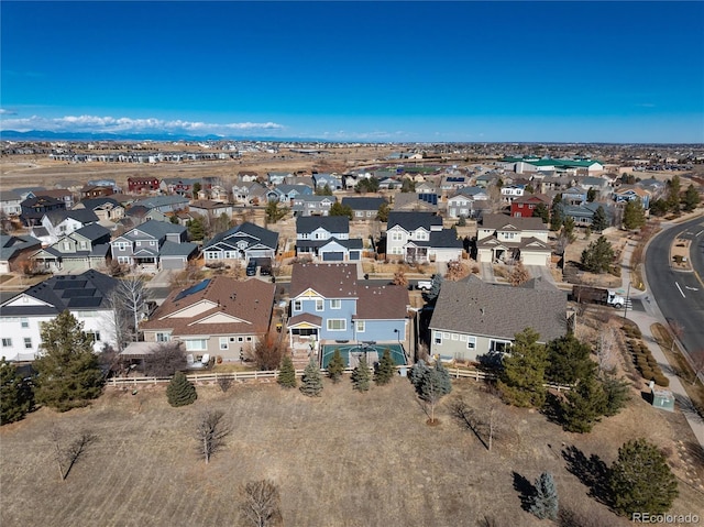 drone / aerial view with a residential view