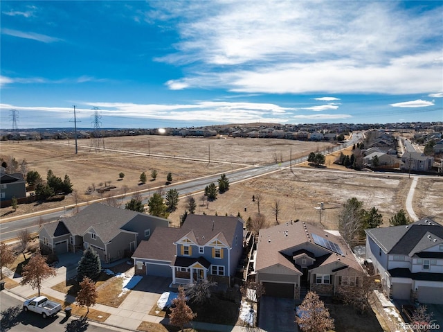 drone / aerial view featuring a residential view