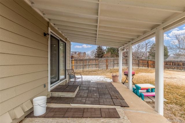 view of patio / terrace featuring a fenced backyard