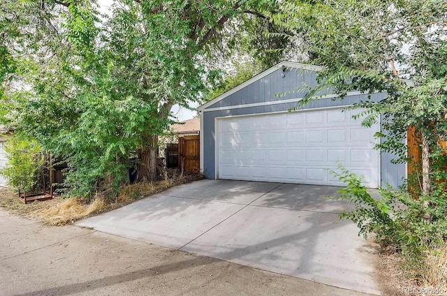 view of garage