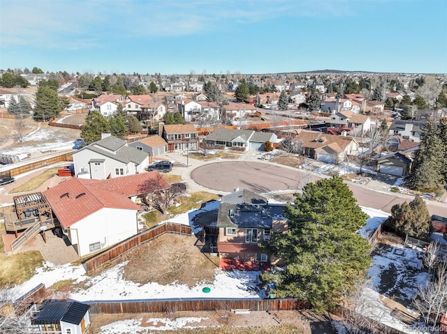 bird's eye view with a residential view