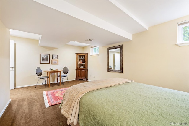 bedroom with carpet