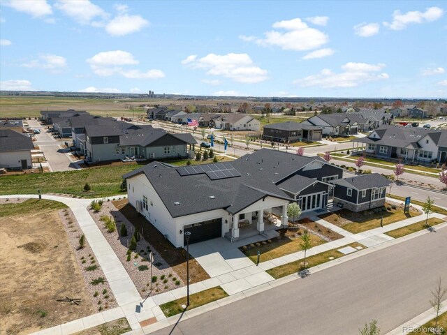 bird's eye view with a residential view