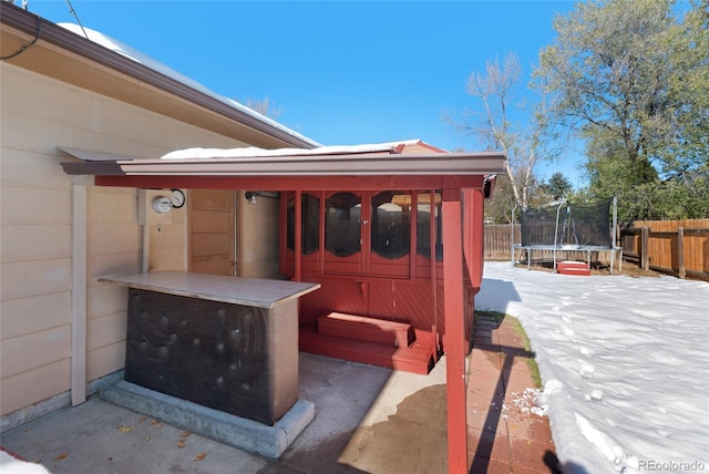 view of patio / terrace with a trampoline