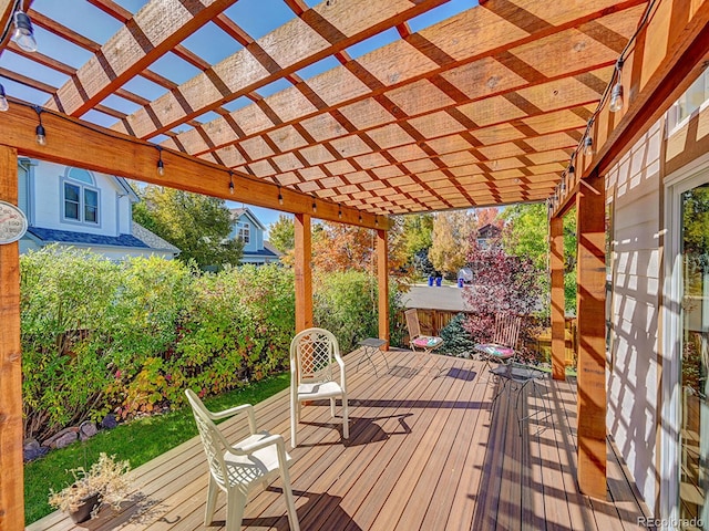 deck with a pergola