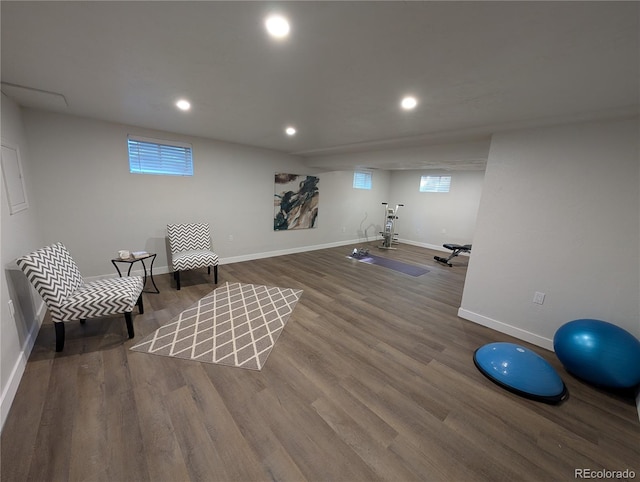 8129 S Yukon St S, Littleton, CO 80128 - workout area with wood finished floors and recessed lighting