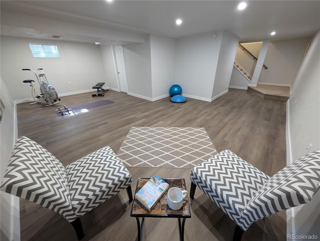 8129 S Yukon St S, Littleton, CO 80128 - exercise area featuring wood finished floors and recessed lighting