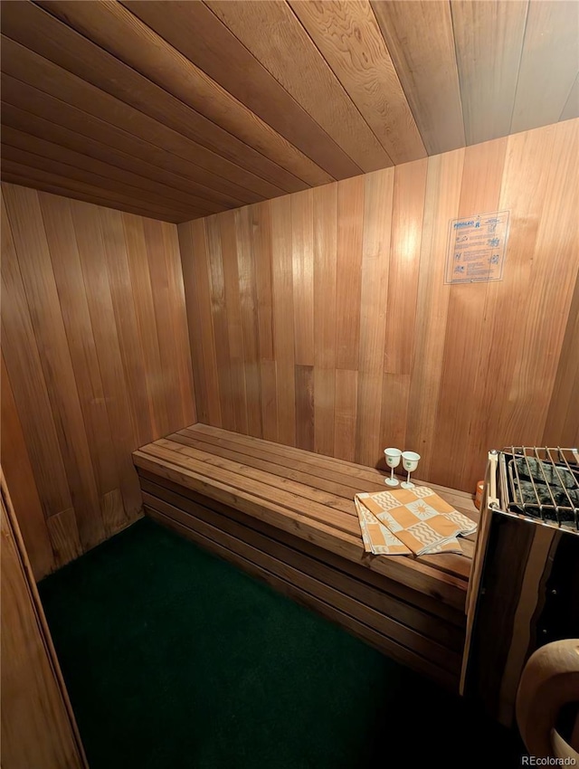 8129 S Yukon St S, Littleton, CO 80128 - relaxing sauna / steam room featuring wood walls and wooden ceiling