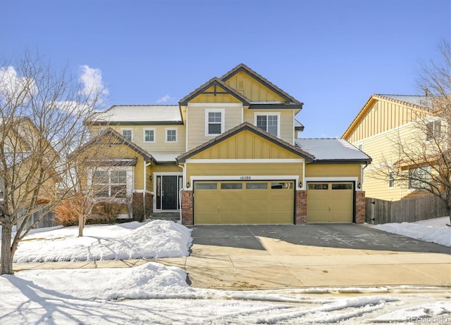 craftsman inspired home with a garage