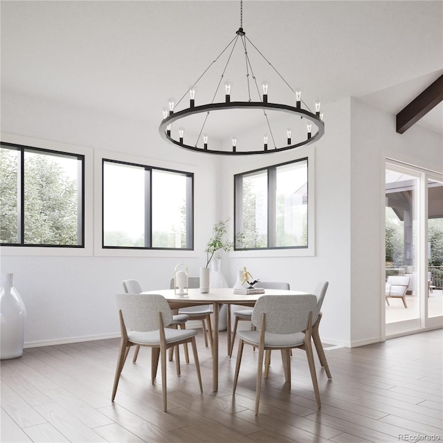 967 W Elk Meadows Dr, Tabernash, CO 80446 - dining space featuring a chandelier and wood finished floors