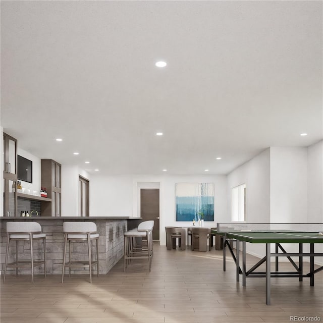 967 W Elk Meadows Dr, Tabernash, CO 80446 - rec room with recessed lighting and wood finished floors