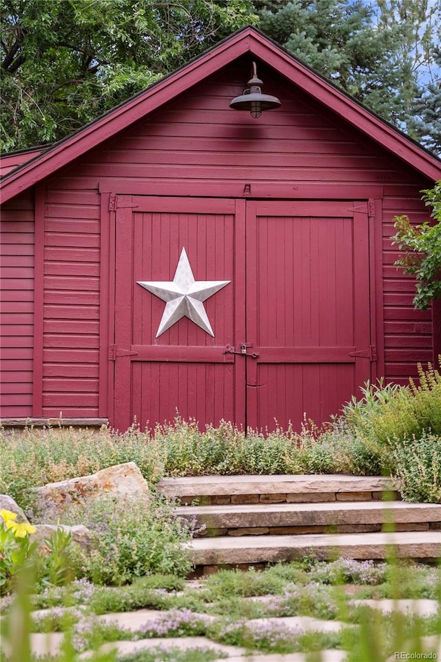 view of shed