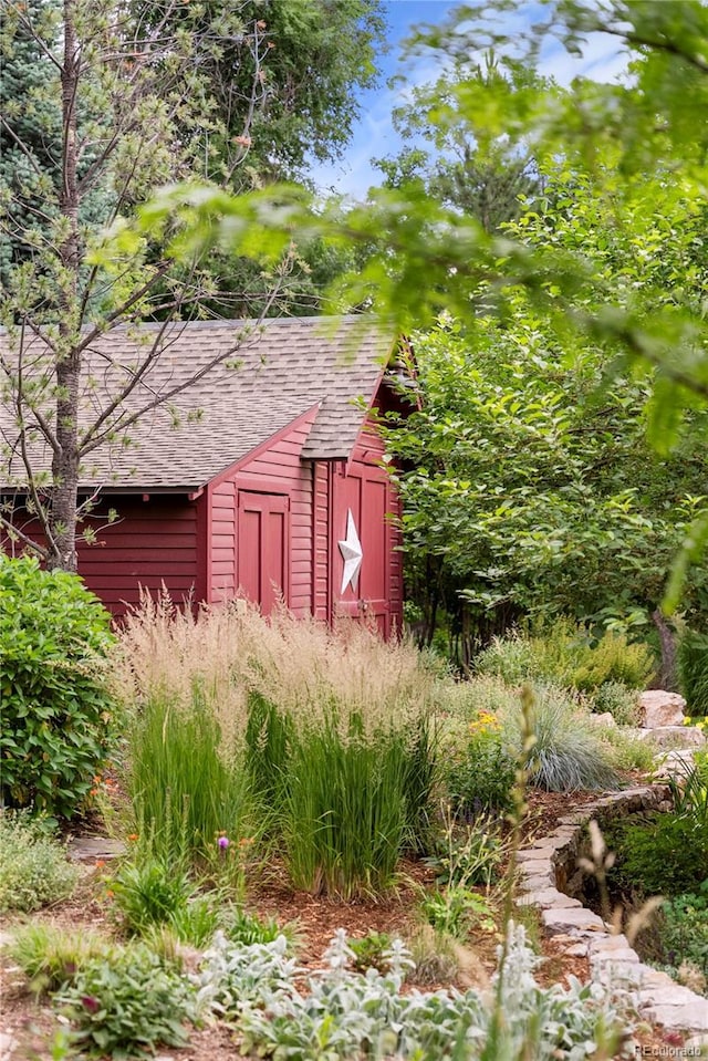 view of shed