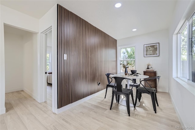 dining area featuring light hardwood / wood-style floors