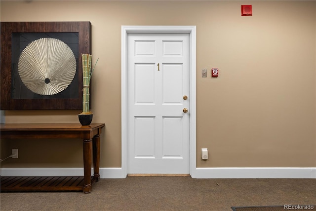 view of carpeted entryway