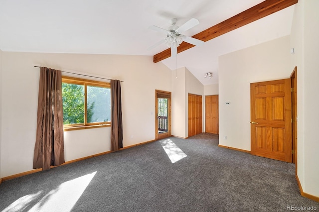 270 River Run Dr, Antonito, CO 81120 - unfurnished bedroom with multiple windows, carpet floors, and a ceiling fan