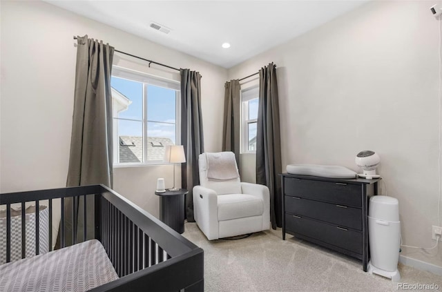 9140 Moondance Dr, Littleton, CO 80125 - bedroom featuring light colored carpet, baseboards, and recessed lighting