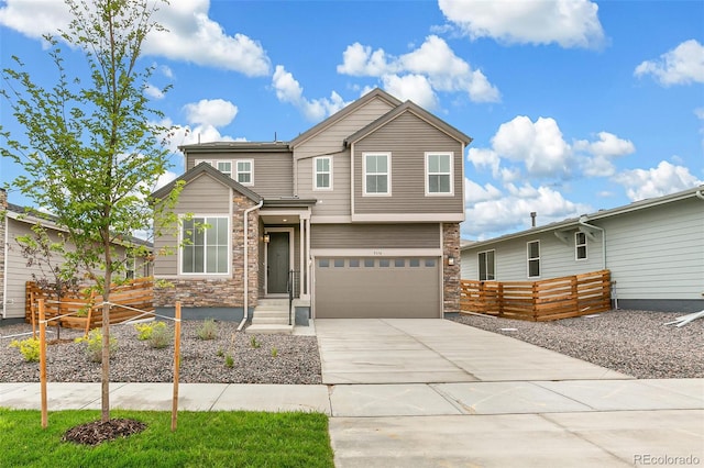 view of front of home with a garage