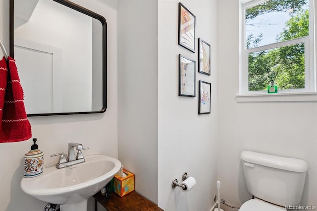 bathroom with sink and toilet