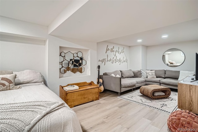 bedroom featuring light hardwood / wood-style flooring