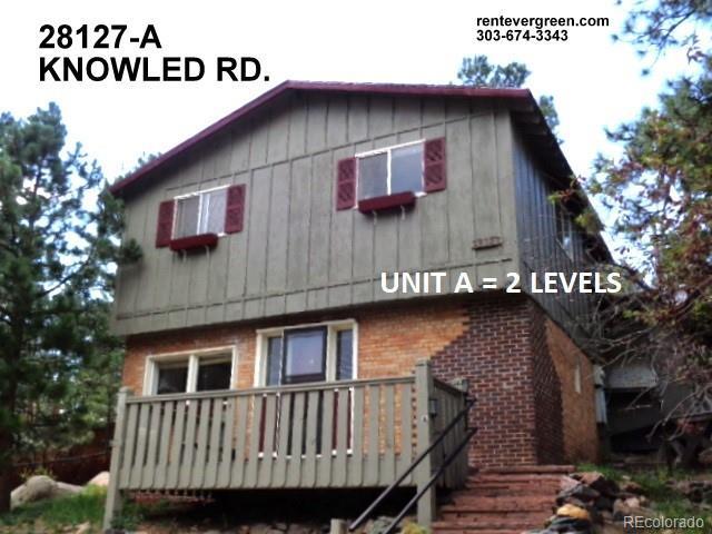28127 Knowles Rd Unit A, B, & C, Evergreen, CO 80439 - back of property with brick siding and a wooden deck