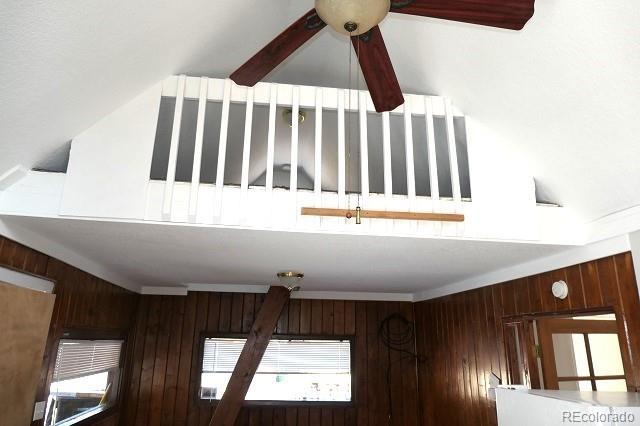 28127 Knowles Rd Unit A, B, & C, Evergreen, CO 80439 - detailed view of wood walls and a ceiling fan