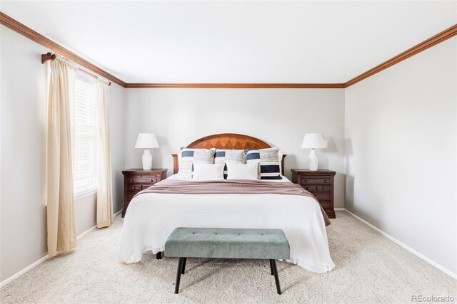 9867 W Berry Dr, Littleton, CO 80123 - carpeted bedroom with baseboards and crown molding