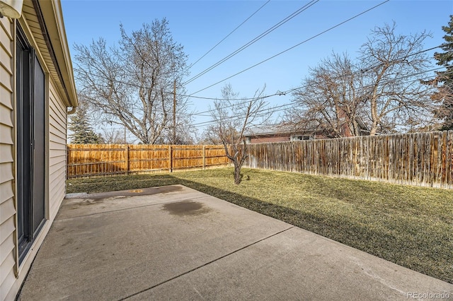 view of patio with a fenced backyard