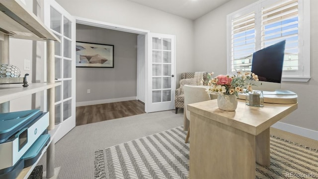27994 E Indore Dr, Aurora, CO 80016 - carpeted office space with french doors and baseboards