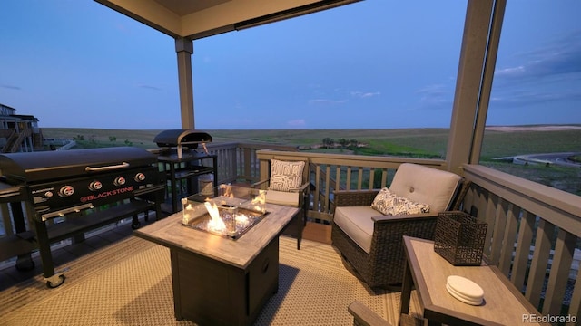 27994 E Indore Dr, Aurora, CO 80016 - wooden deck with an outdoor fire pit