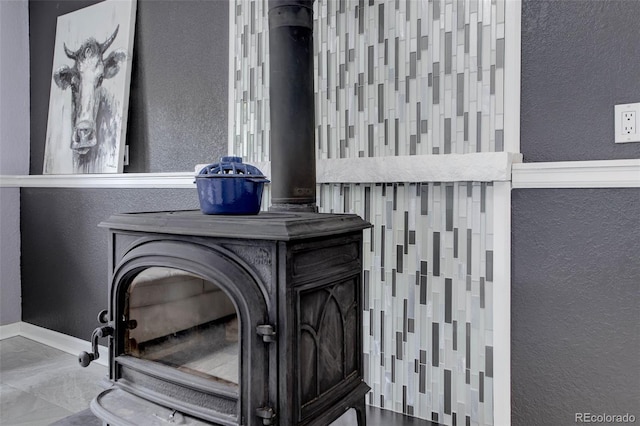 details with a textured wall